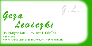 geza leviczki business card